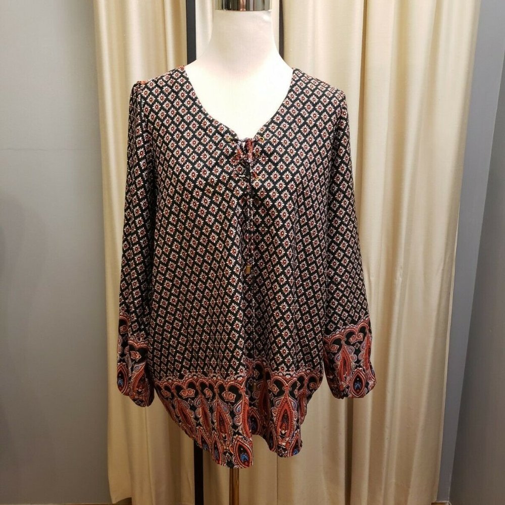 Time To Bloom Paisley Peasant Top 1X
